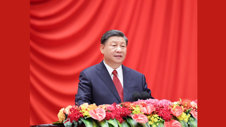 習近平等黨和國家領導人出席慶祝中華人民共和國成立74周年招待會